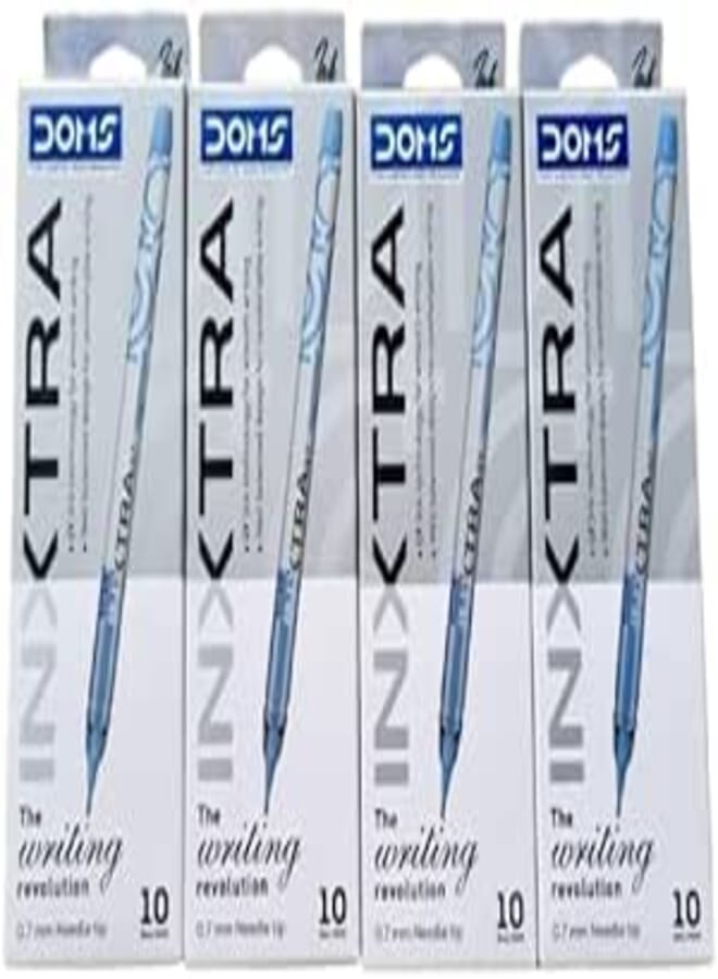Doms INXTRA 0.7mm BALLPOINT PENS|SOFT RUBBERIZED GRIP FOR COMFORTABLE & SMOOTH WRITING| CONTAINS 40 PCS| INK BLUE